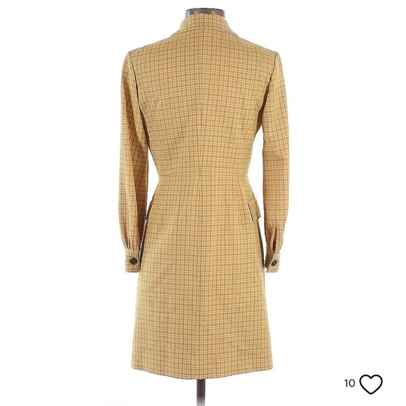 EP YAYING Plaid Wool Blend Double Breasted Longline Blazer Coat Size 2 Like New - Picture 3 of 12